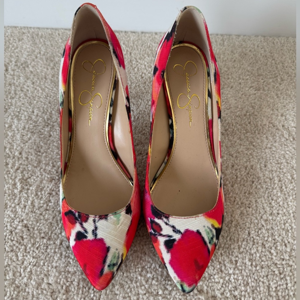 Jessica Simpson Multicolor Floral Heels